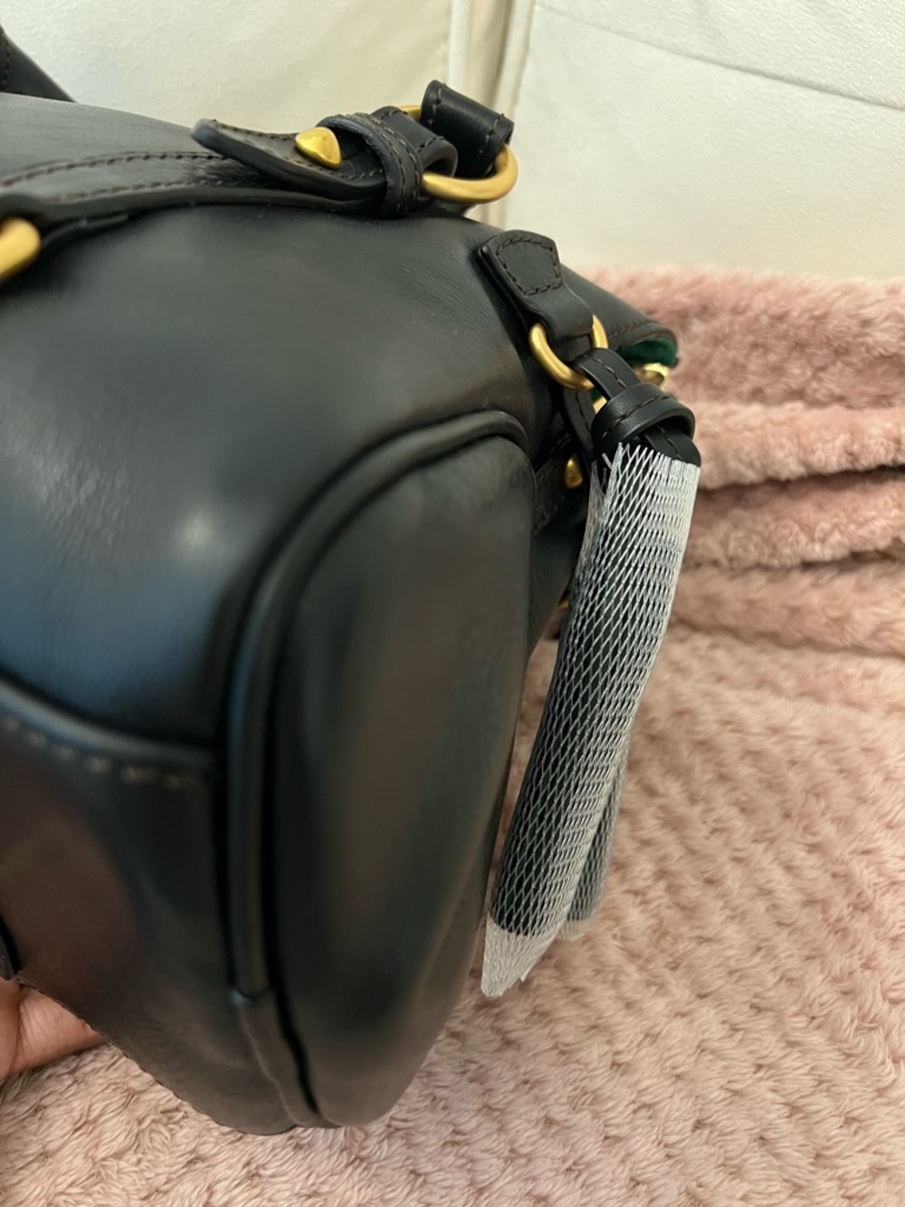 Dooney & Bourke Black Florentine Leather Satchel with Gold Hardware - Picture 7 of 14